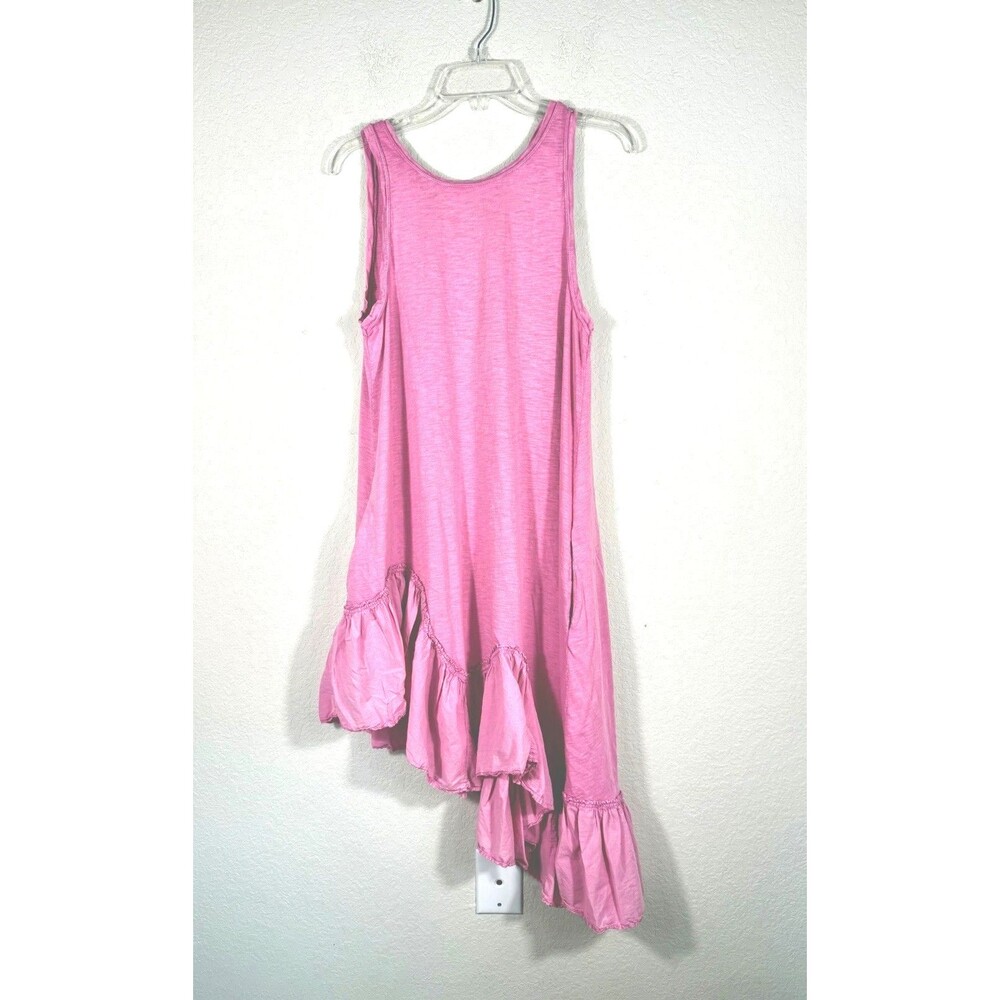 Anthro Daily Practice Pink Asymmetrical Ruffle Hem Swing Dress S - Picture 2 of 9
